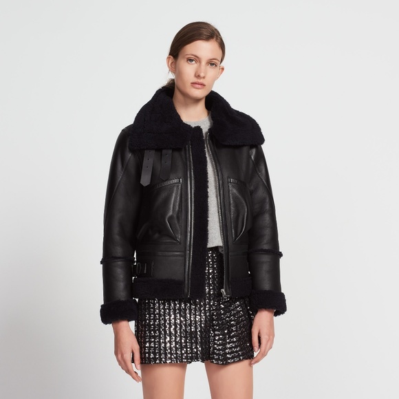 Sandro Paris Sheepskin Leather Jacket 